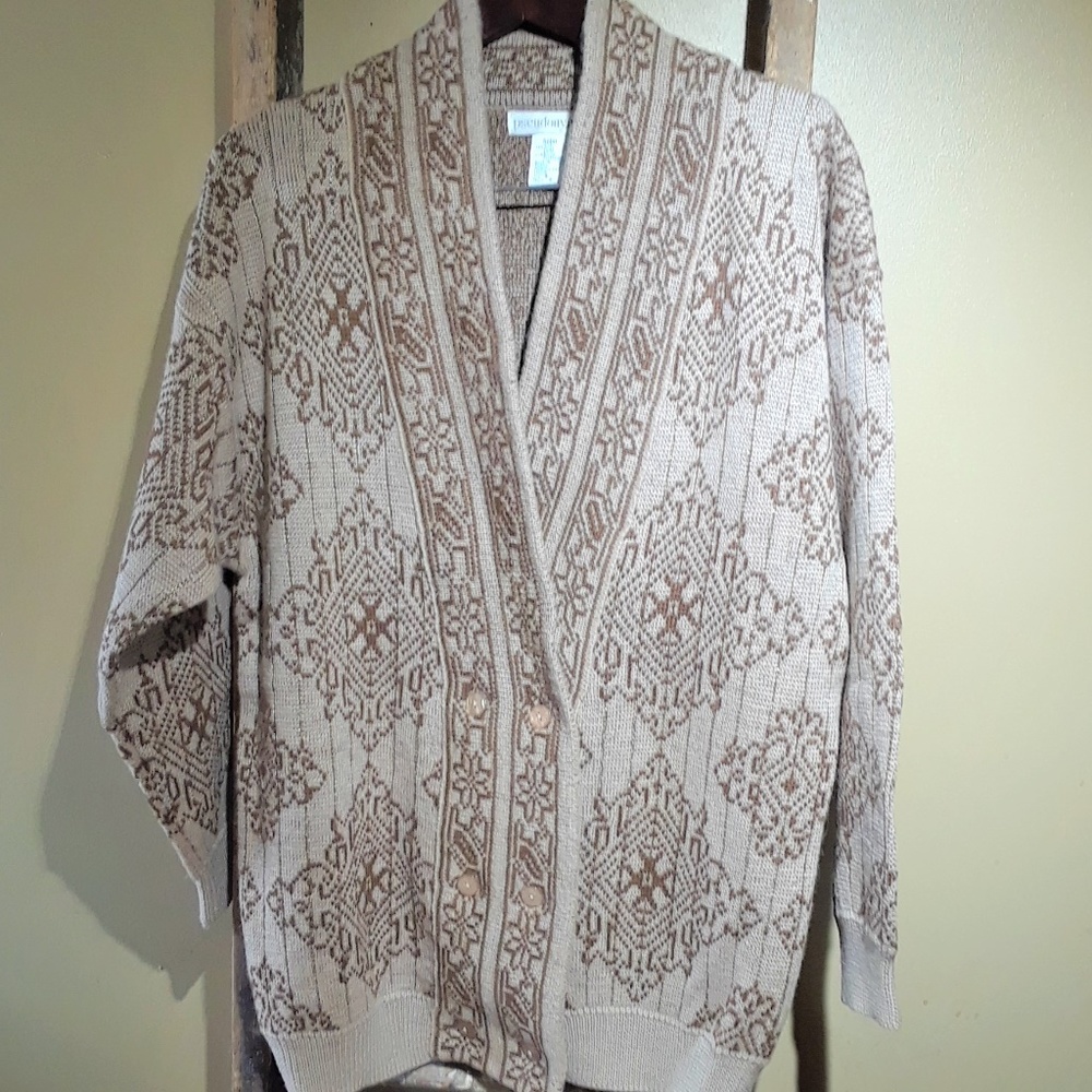 Vintage Wool Blend Double Breasted Sweater Jacket
